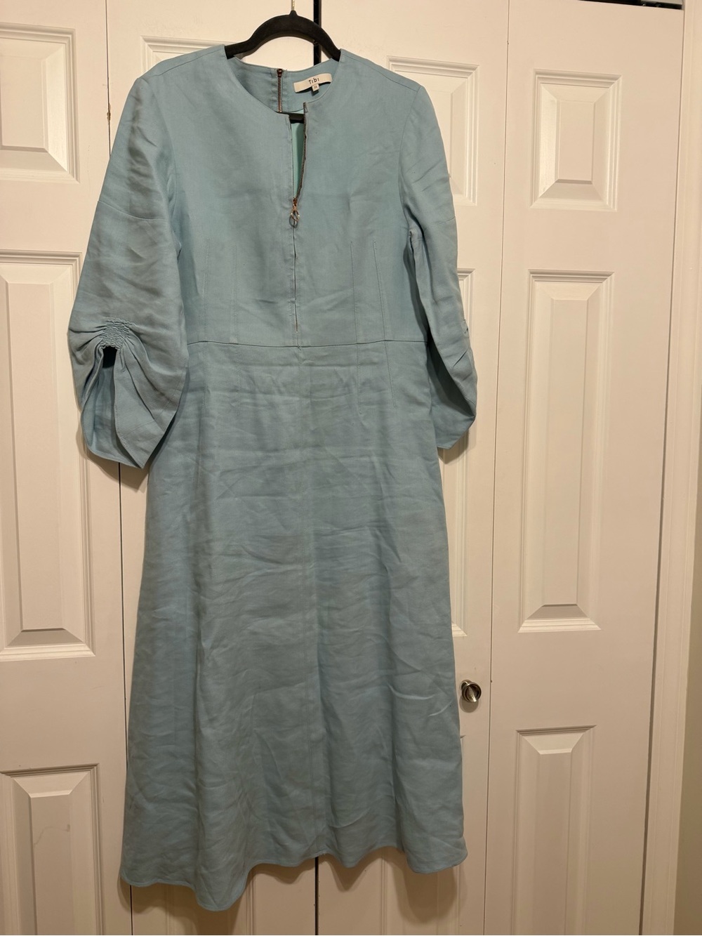 Tibi Marta Smocked Blue Linen Dress - Picture 6 of 15